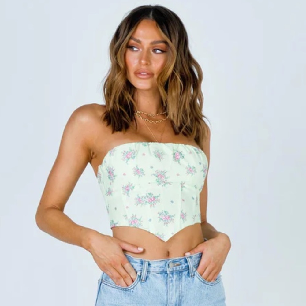 Princess Polly Ivy Bustier Yellow Floral